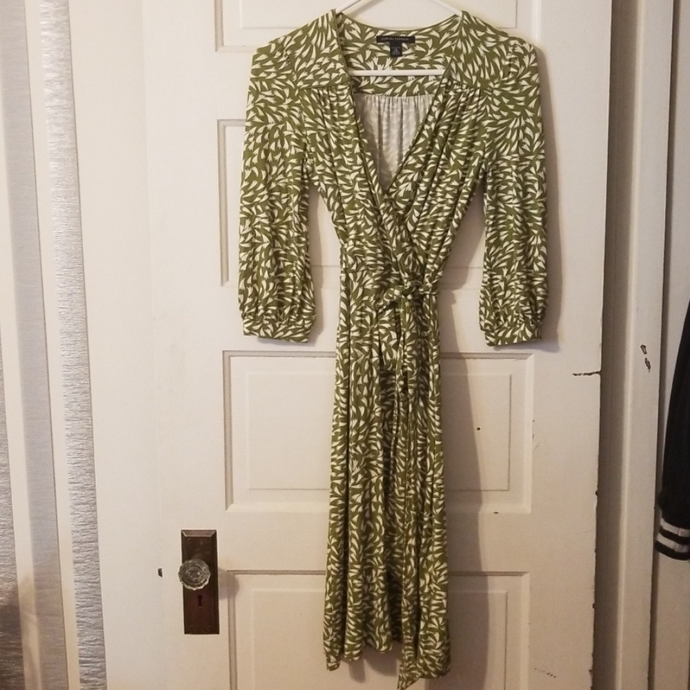 Olive Banana Republic Wrap Dress